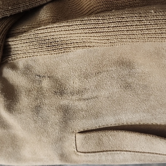 Men's Vintage Suede and Knit Sweater Bomber Jacket - Picture 12 of 12